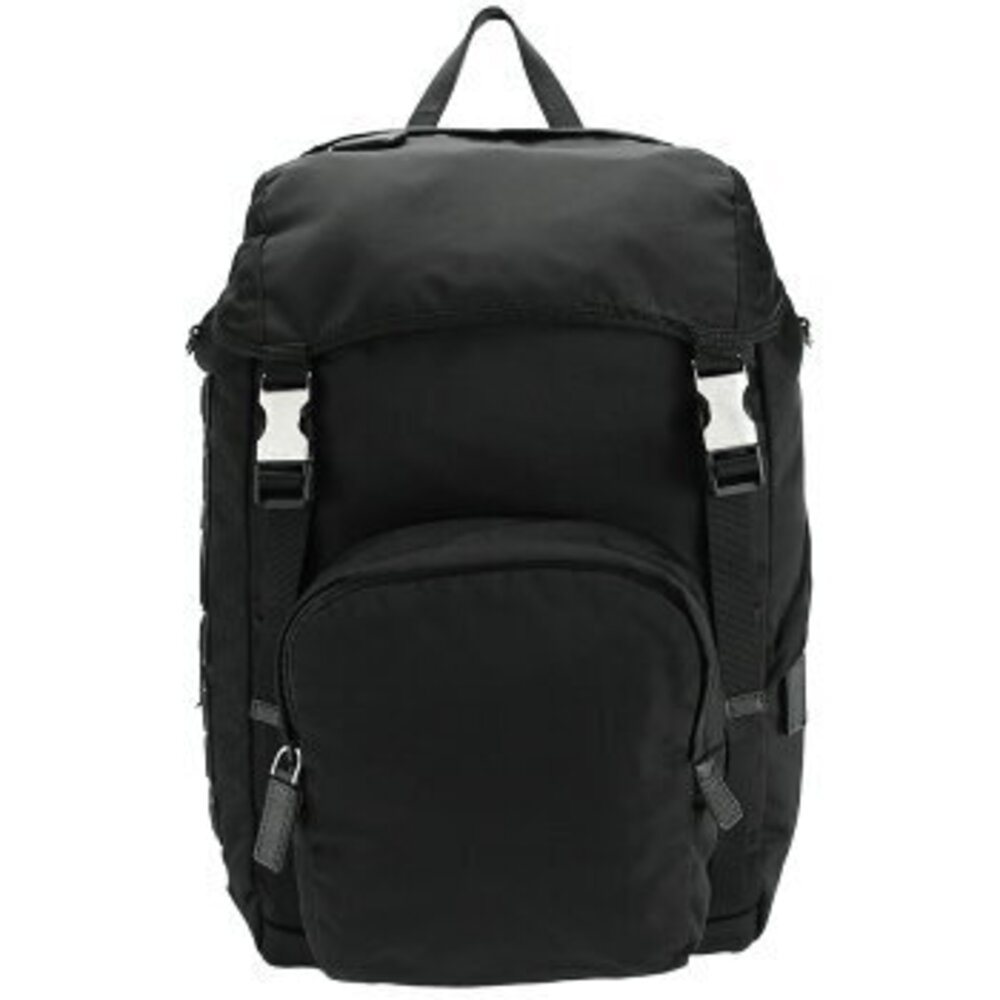 Prada Tessuto Nero Black backpack side logo